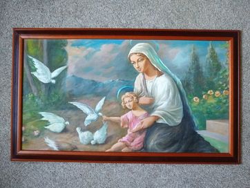 Matka Boska obraz ręcznie malowany
