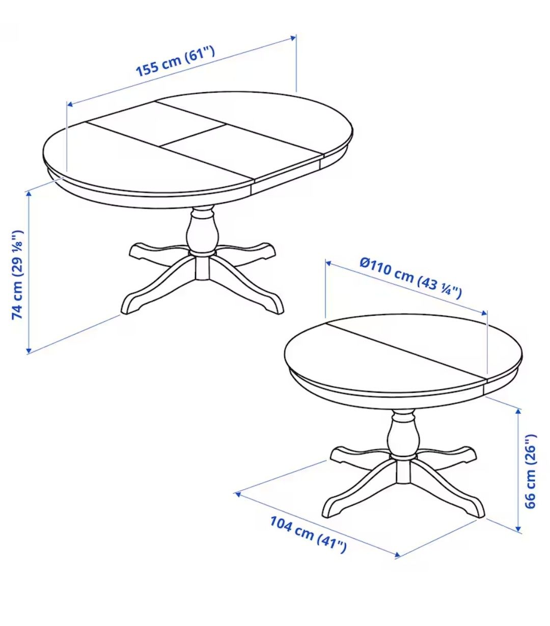 Stół okrągły, rozkładany IKEA