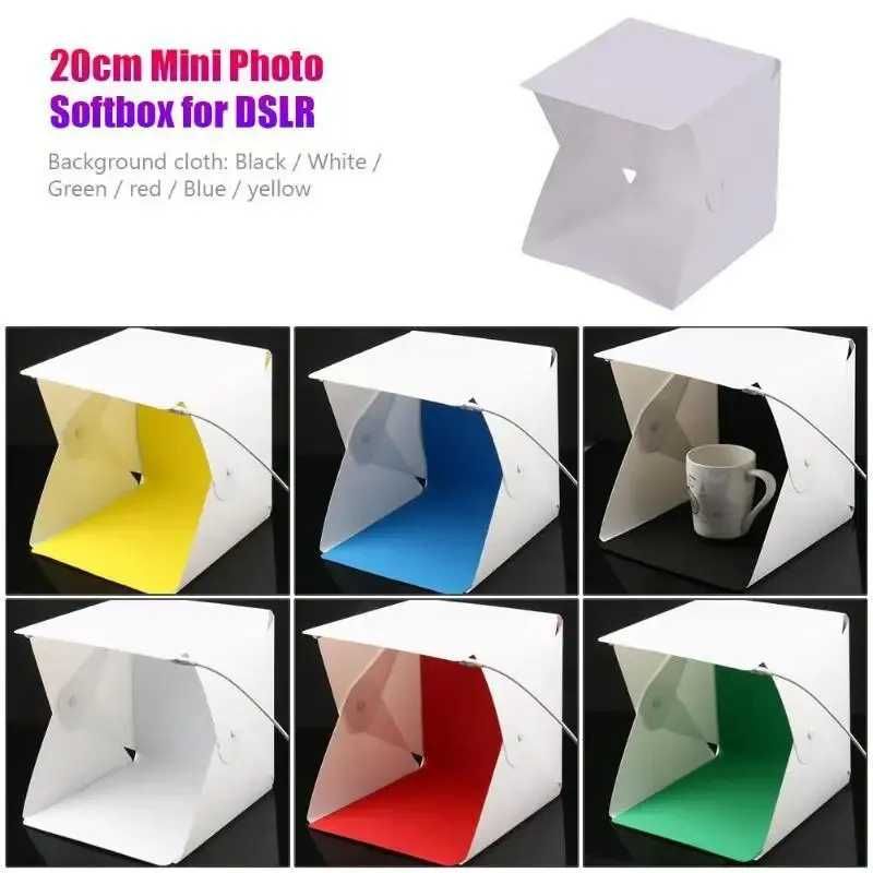 Mini Estudio Fotográfico Dobrável + Iluminação LED + 6 cenários