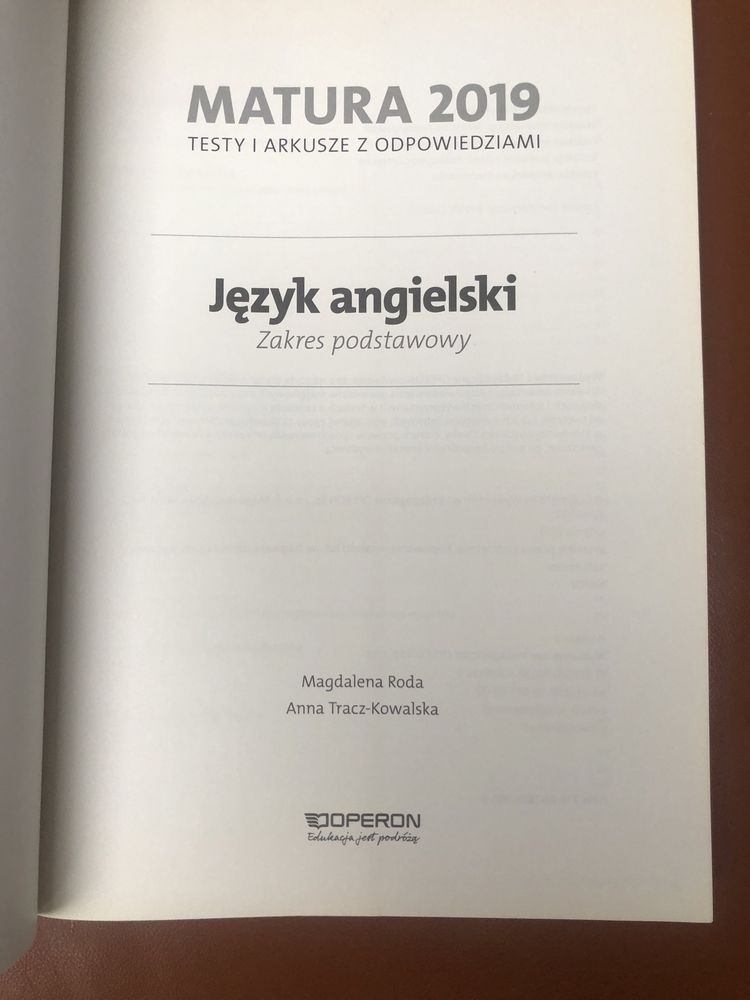 Matura 2019 Operon angielski testy i arkusze z odpowiedziami