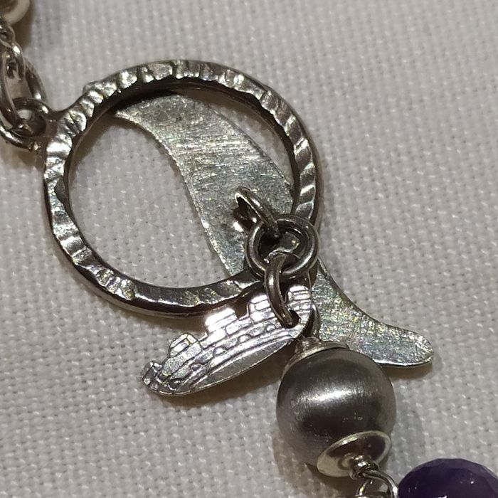 Colar em prata e pedras ametistas Eugénio Campos