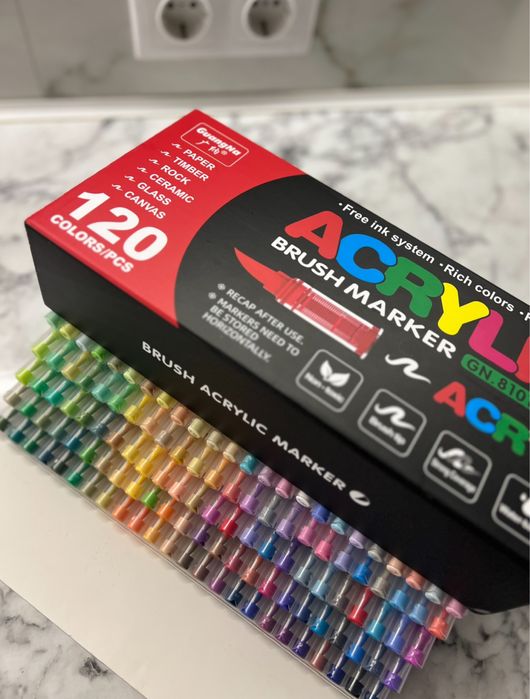 GuangNa АКРИЛОВІ МАРКЕРИ 120шт та 168шт