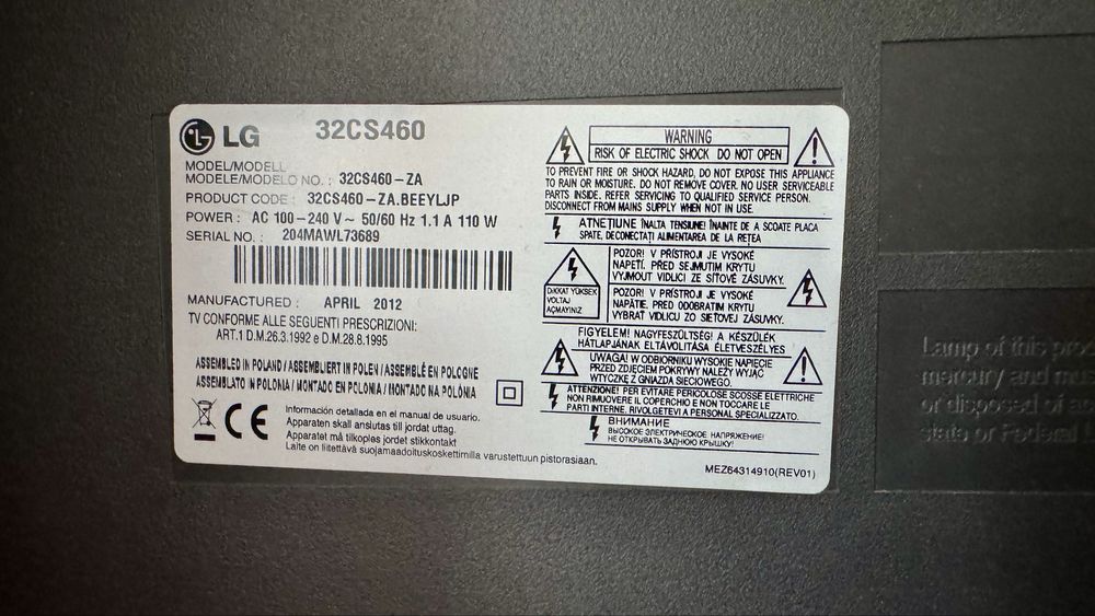 Telewizor LG 32CS460 32” cale LCD