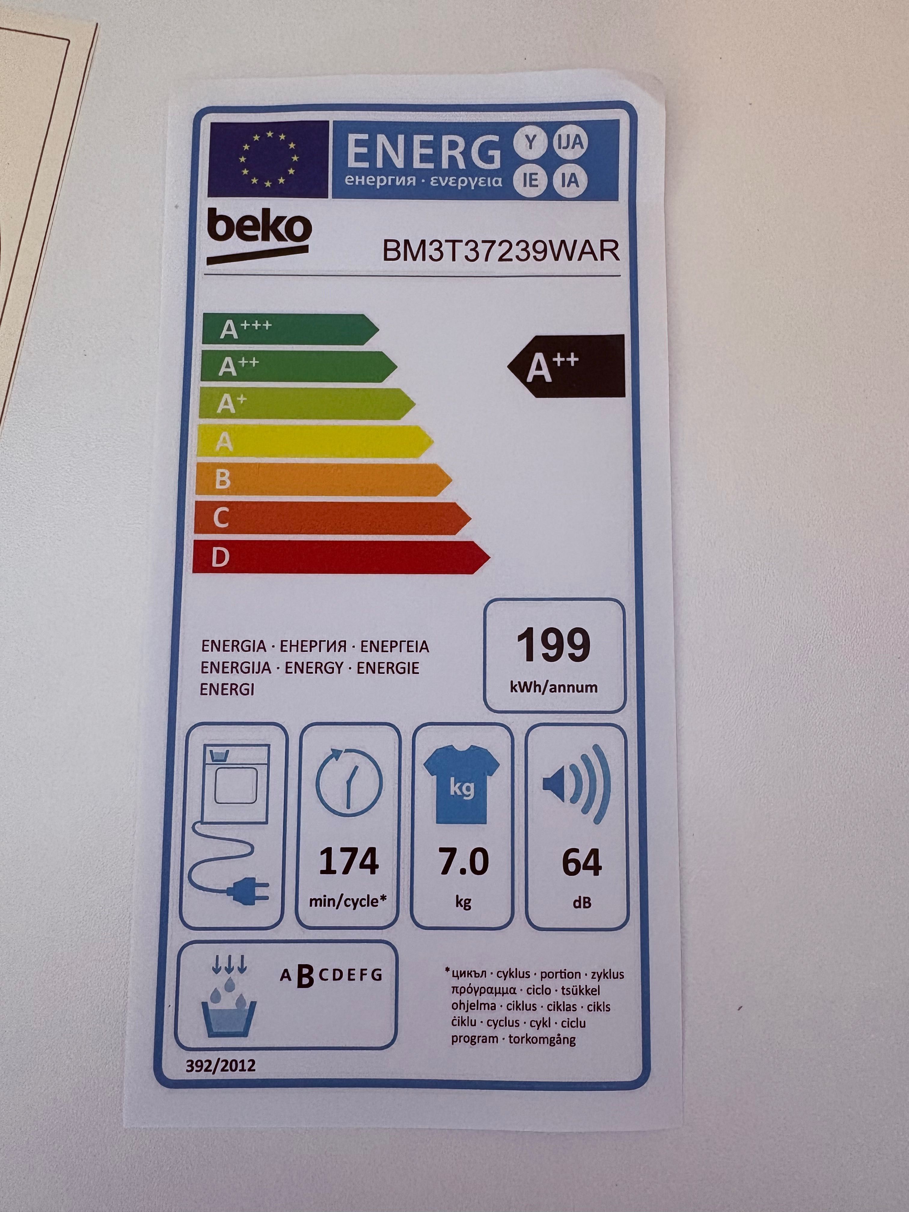 Suszarka slim BEKO BM3T37239WAR b300 z pompą ciepła 7kg AquaWave