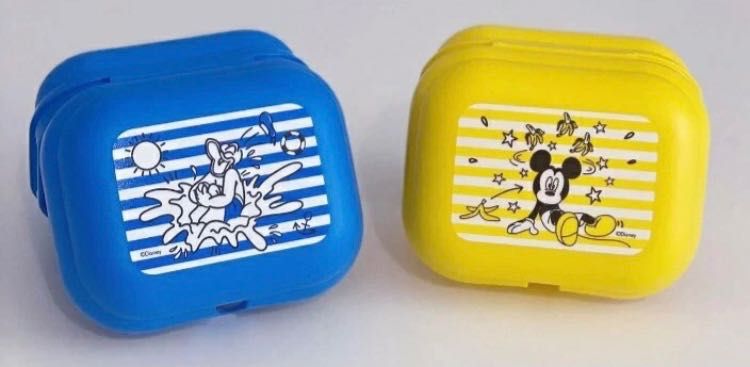 2 Caixas/Ostras Mickey + Donald Tupperware