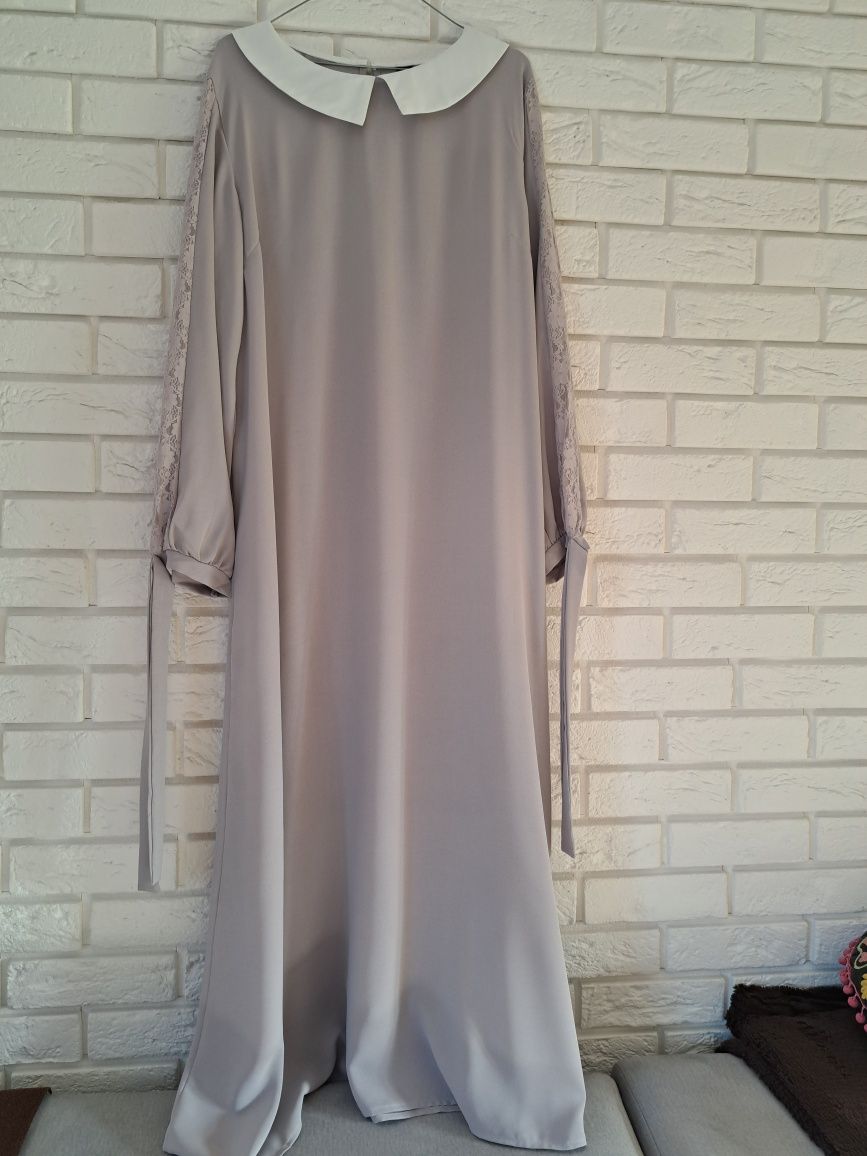 SHEIN nowa szara sukienka maxi z koronką r. 44-46