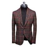 DE PETRILLO NAPOLI - Włoska Marynarka Tweedowa w Kratę -100% Wool (46)