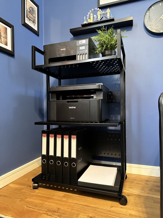 Szafka regał metalowy loft z kółkami na drukarkę segregacja