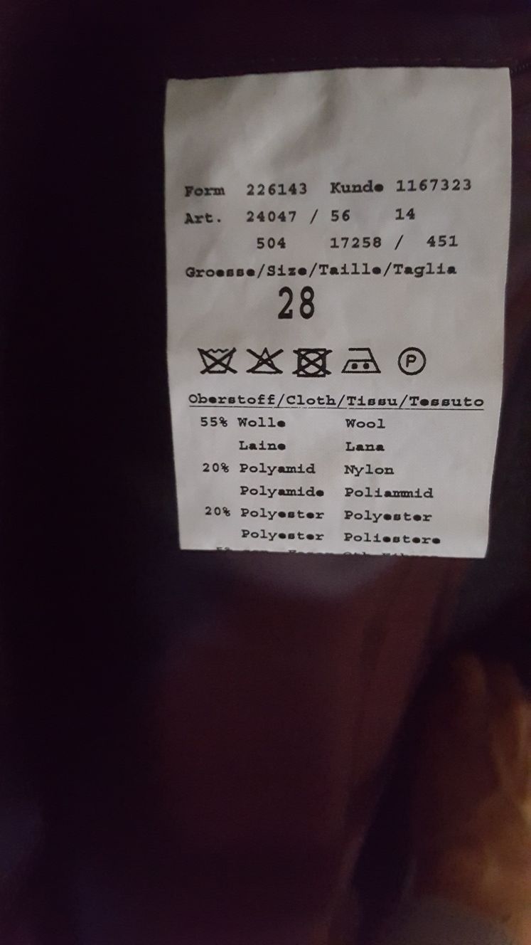 BUGATTI męski płaszcz trencz wełna XXL/XXXL