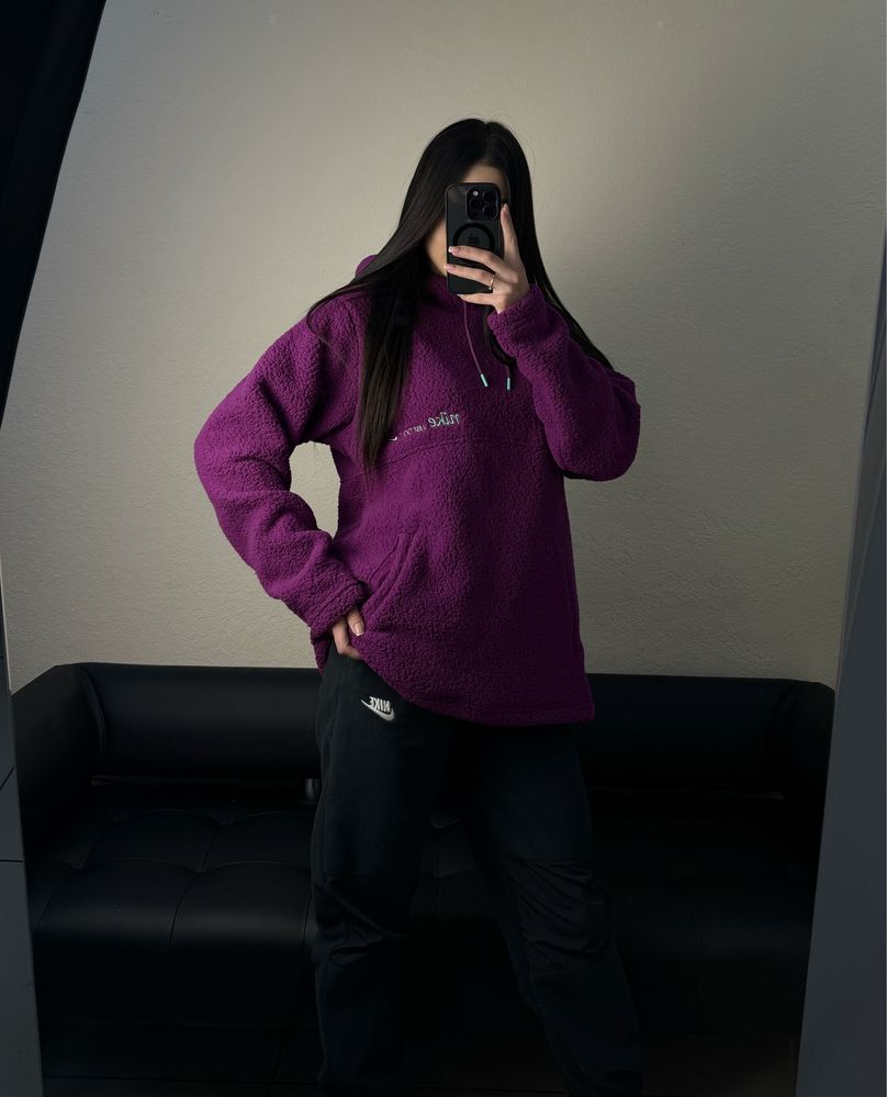 Плюшеве худі nike teddy oversized найк оверсайз