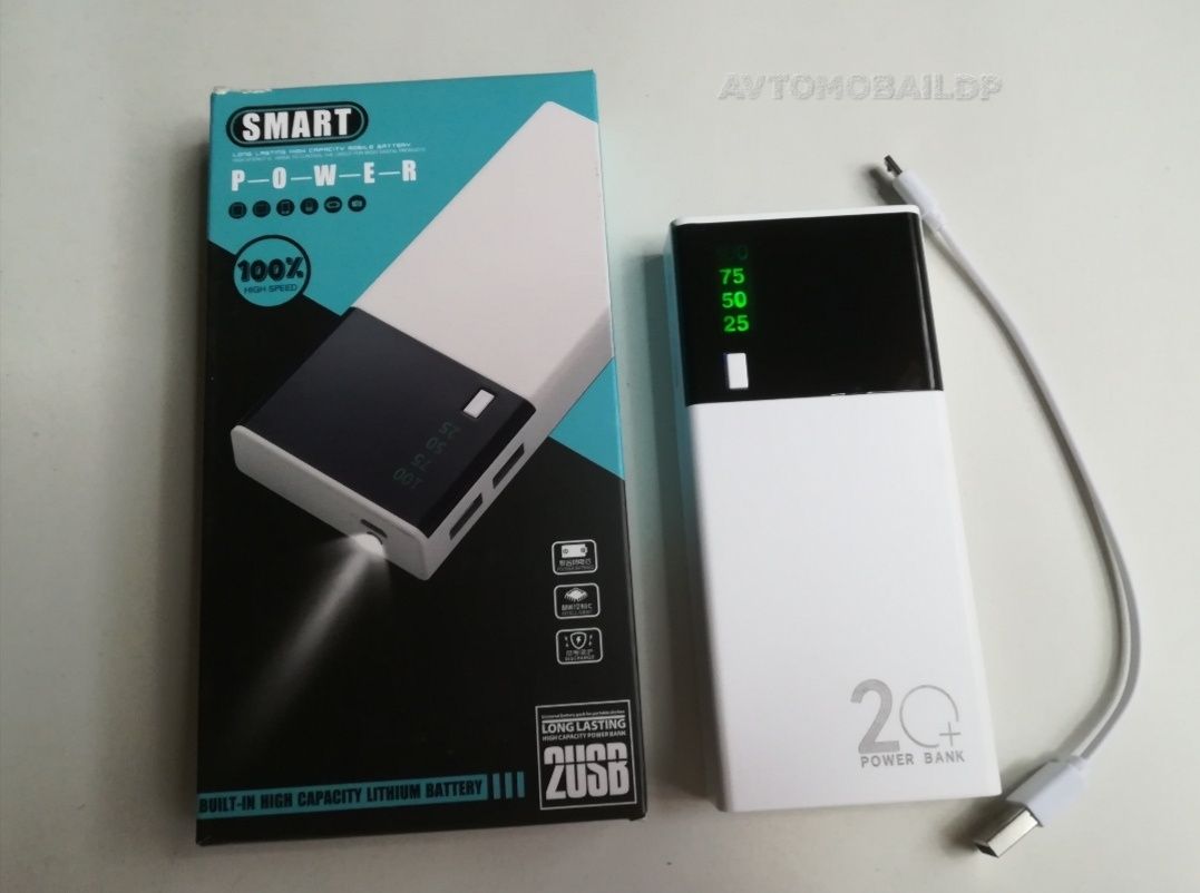 Акция!!! Power Bank 20000mAh повербанк с фонариком. Отличный подарок.