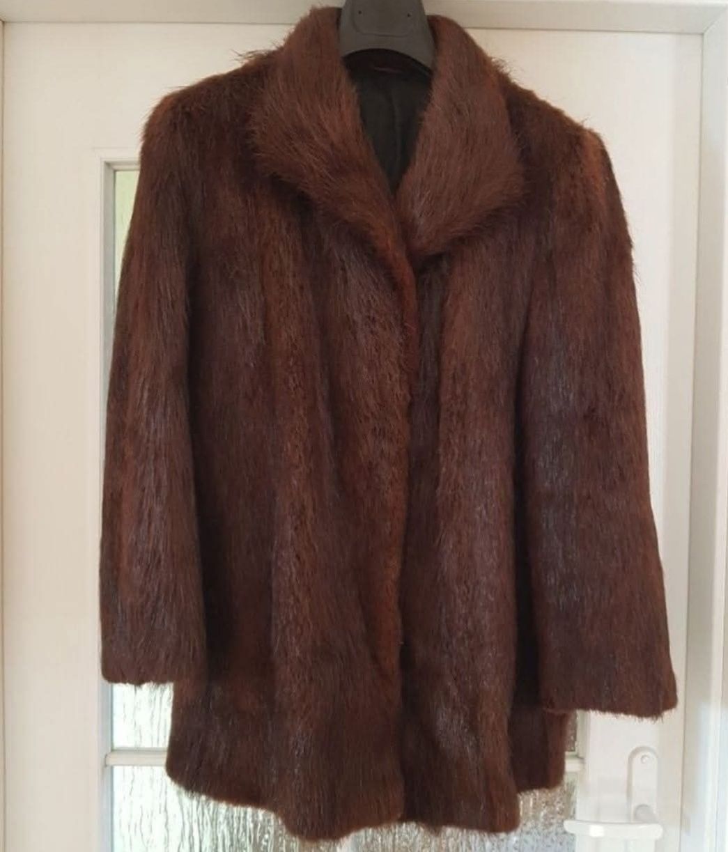 Futro z Nutrii PRL Vintage Retro
