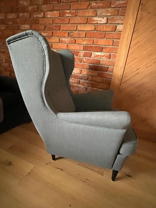 REZERWACJA Fotel IKEA uszak szary