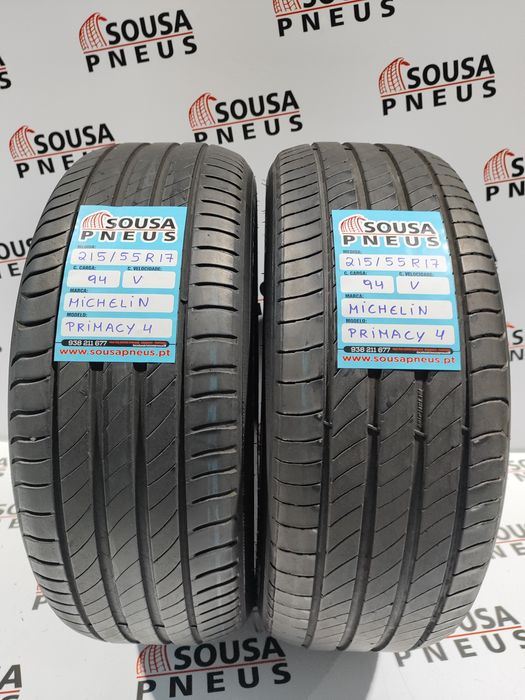 2 pneus semi novos 215-55R17 94v  Michelin Primacy 4 - Oferta Portes