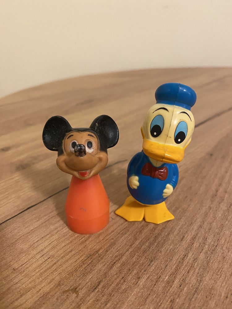 Kaczor donald, myszka mickey, figurki, miki, prl, retro, stare