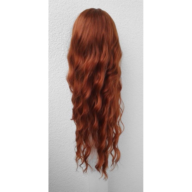 peruka wig rude długie falowane włosy cosplay