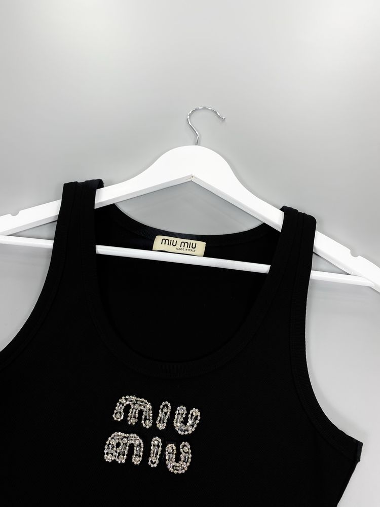 Женская футболка miu miu big logo жіноча