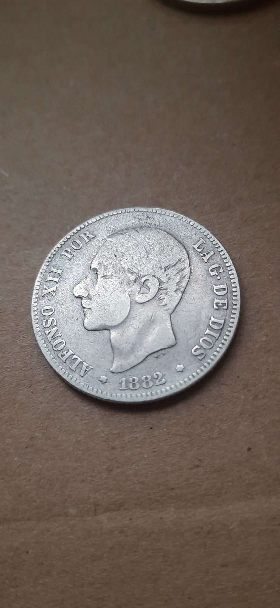 Moneta 2 Pesety 1882r. Hiszpania Srebro