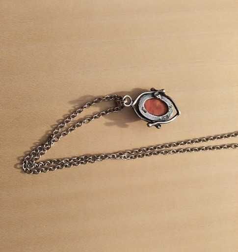 Łańcuszek (srebro 800 / 3) wisiorek 925 koral koralowiec