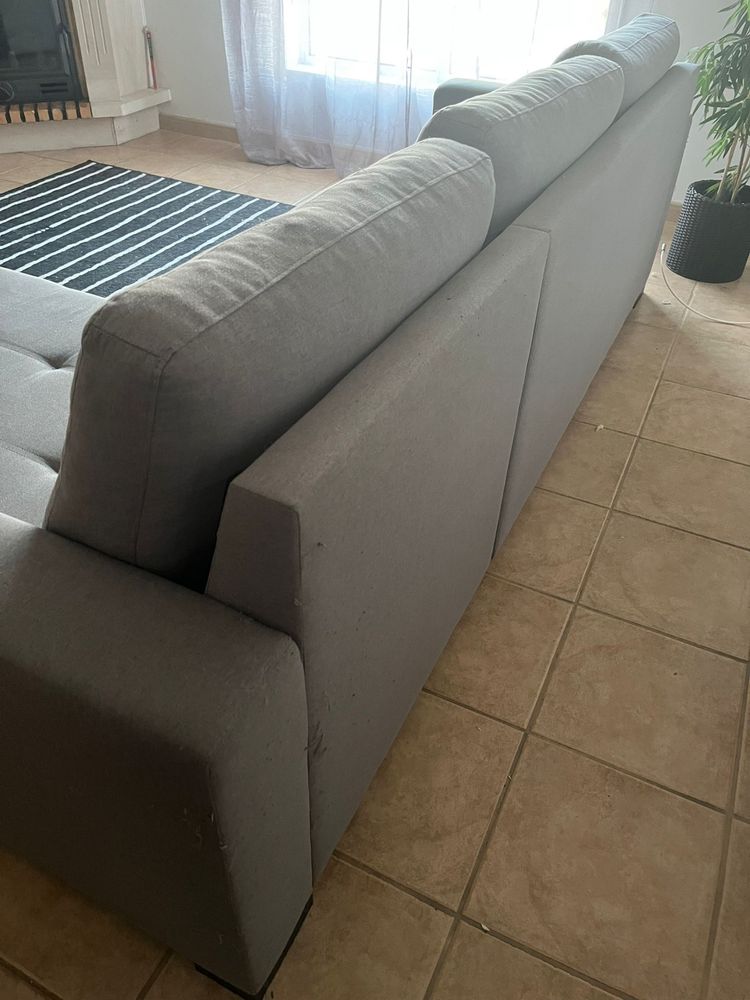 Sofa chaise long sofa cama cinza claro