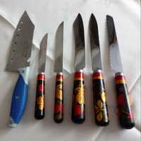 Ножи с хохломской росписью . Ручки деревянные Сделано в СССР