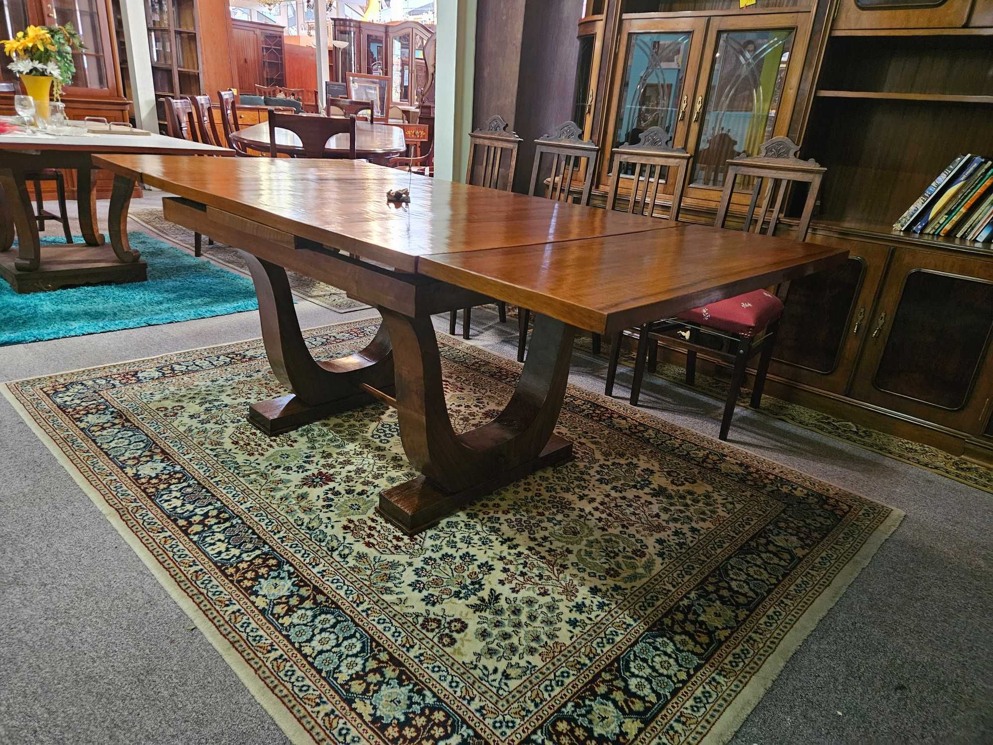 Mesa antiga estilo arte Deco totalmente restaurada - Extensível