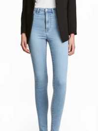 OKAZJA spodnie jeansy high waist rurki 36 s 38 m 28 29 wiosna