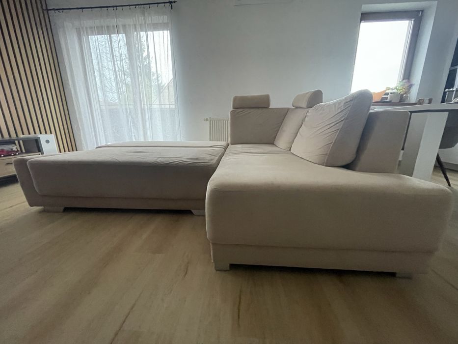 Nowoczesny narożnik 190x250 z funkcją spania i pojemnikiem