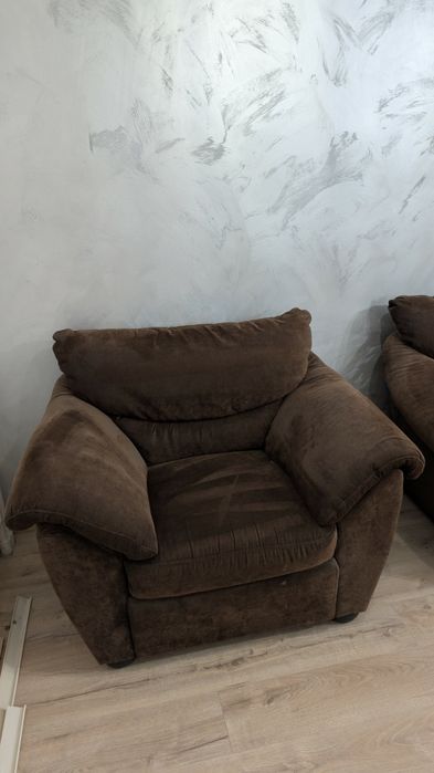 Kanapa sofa fotel komplet zestaw set wypoczynek brąz