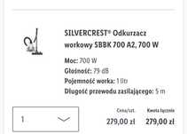 Silvercrest odkurzacz 700w