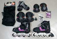 Rollerblades Airwalk 37-40 + conjunto de protecção. NOVO