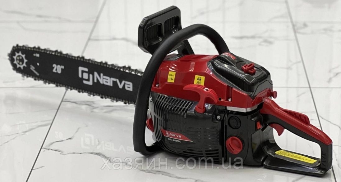 Бензопила NARVA 6220 PRO (две шины, 2 цепи супер зуб 76 Z, 62 куб. см)