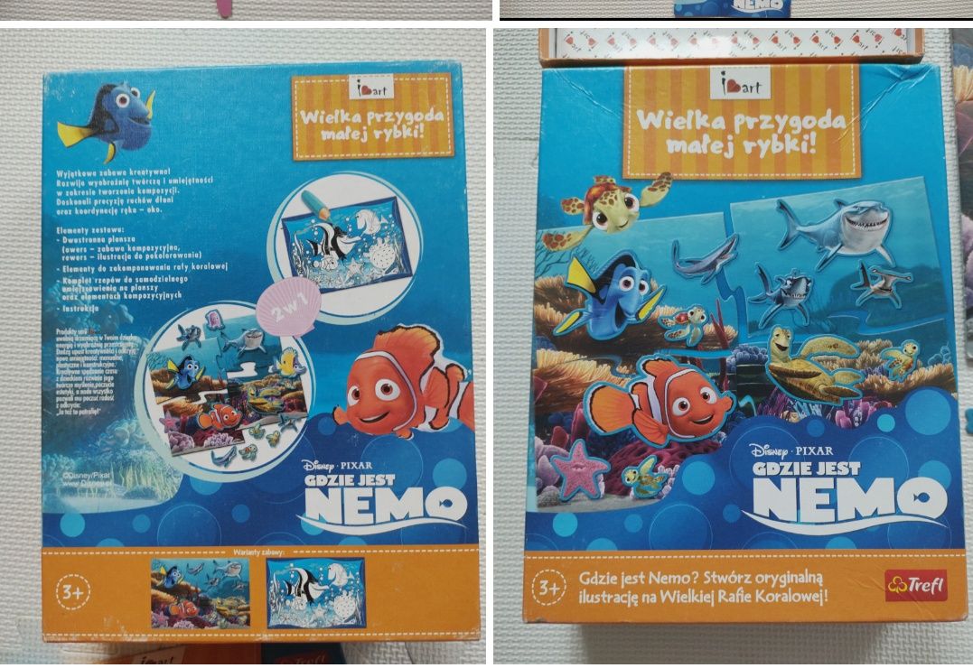 Gdzie jest Nemo, rafa koralowa, układanka sensoryczna, przestrzenna,3+