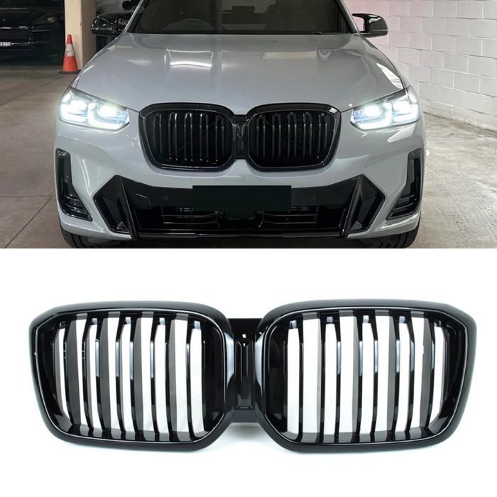 Ноздрі решітки BMW X3 X4 G01 G02 2022-2024 LCI Black чорні рестайлінг