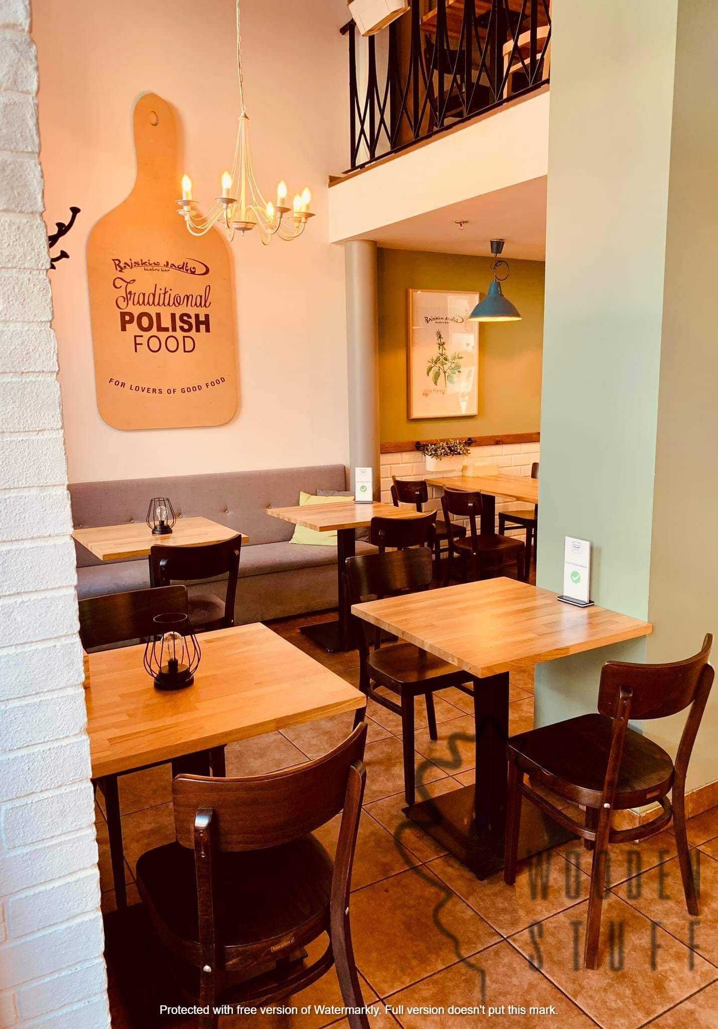 Bukowy stół na jednej nodze 60x60 metal postument do restauracji loft