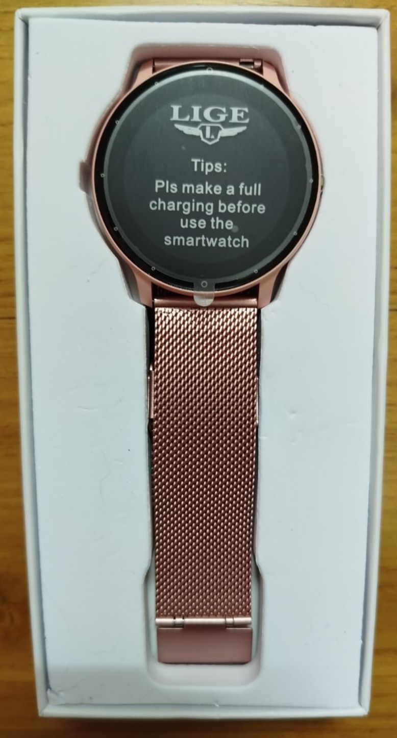 Smartwatch Lige Rosa com 2 braceletes