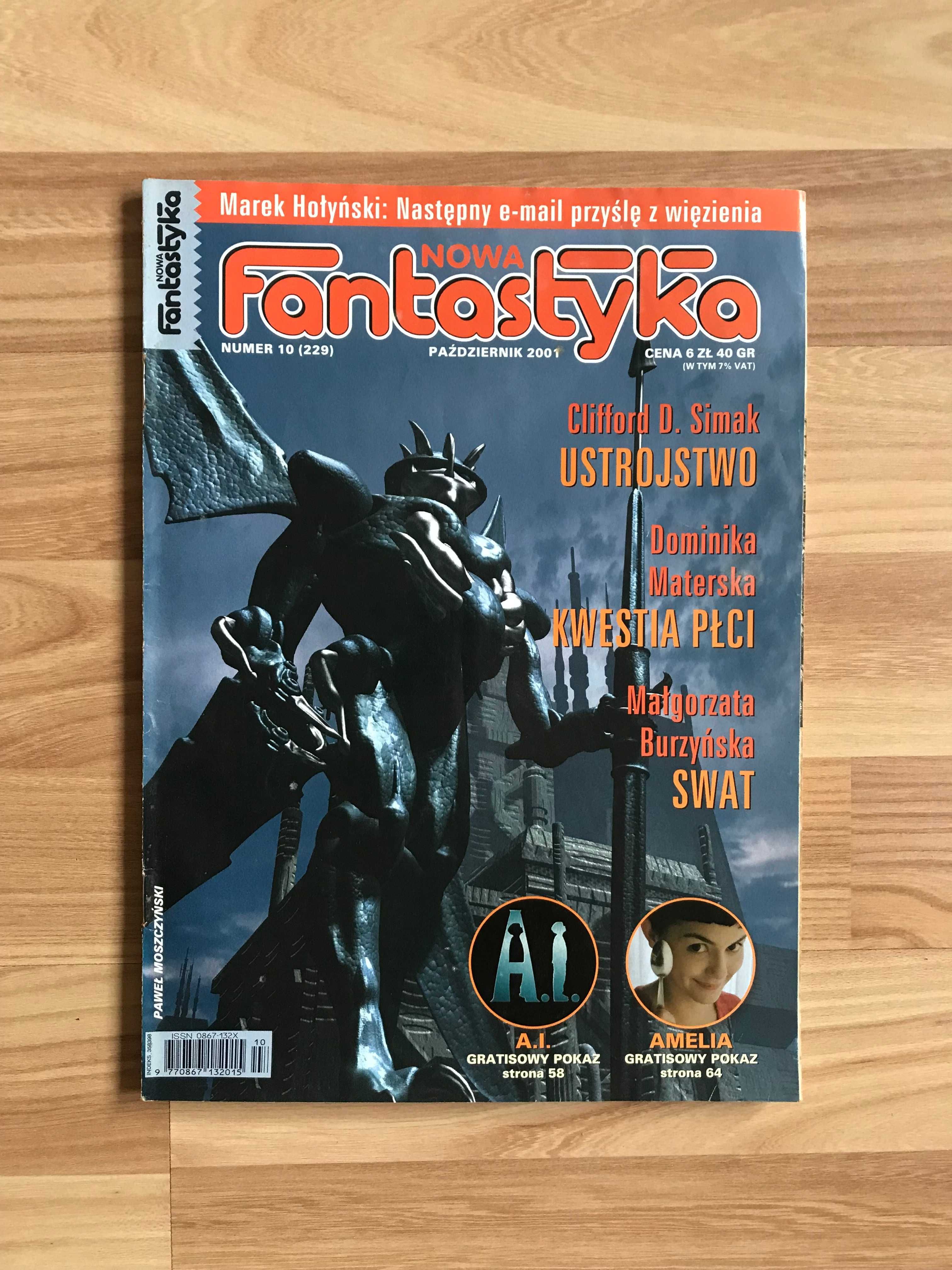 Nowa Fantastyka 10 (229) 2001 Amelia A.I.  Piotr Kowalski Terminator