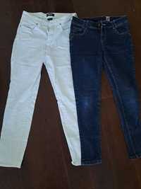 Jeansy białe i granatowe