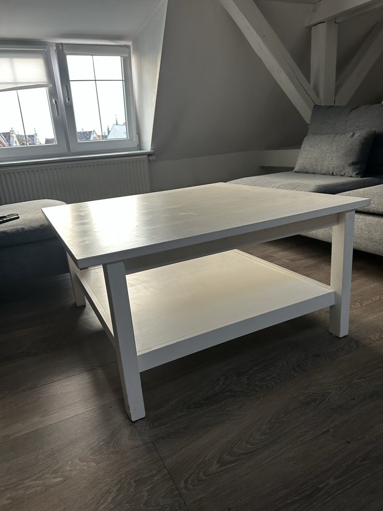 Stolik kawowy HEMNES 90x90 cm biała bejca