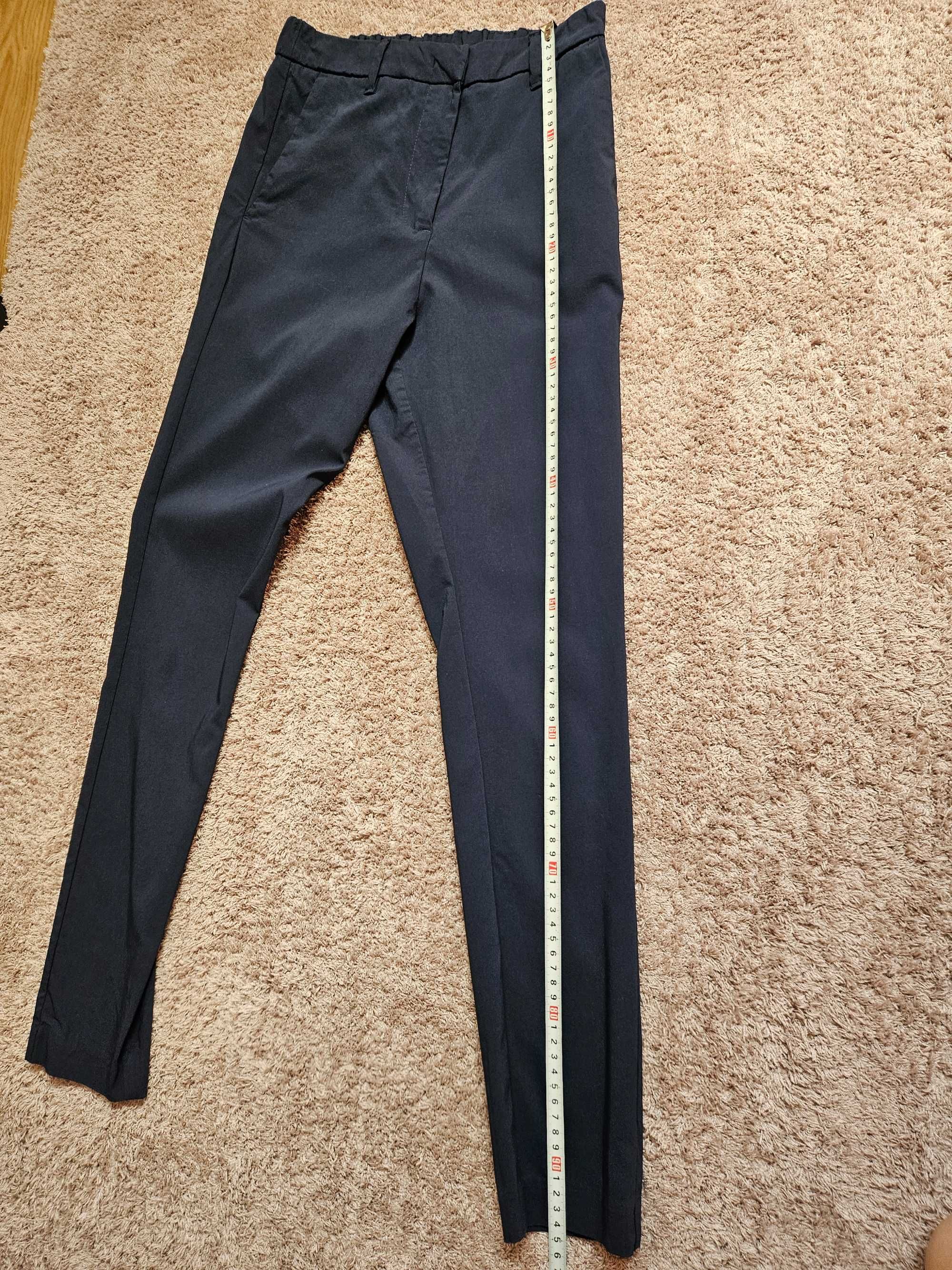 Spodnie chinosy eleganckie biurowe Esmara Lidl granatowe 36
