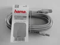Kabel HAMA 3m USB A-B drukarka skaner dysk hub