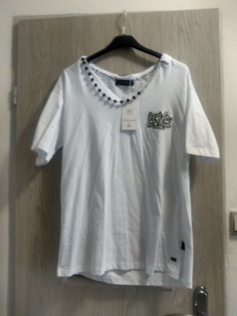 Nowa z metką bawełniana biała zdobiona bluzka firmy PUCCIHN0 JEANS L