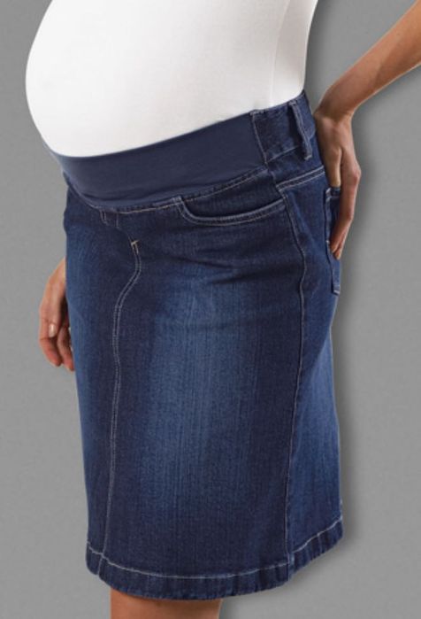 Spódnica midi dżinsowa jeans pas na gumie guma ciążowa TCM Tchibo L 40