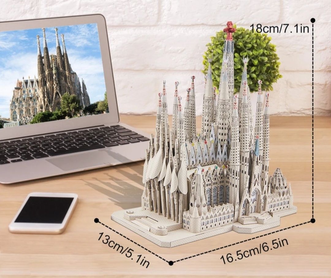 Конструктор металлический 3D пазл Храм La Sagrada Familia Барселона