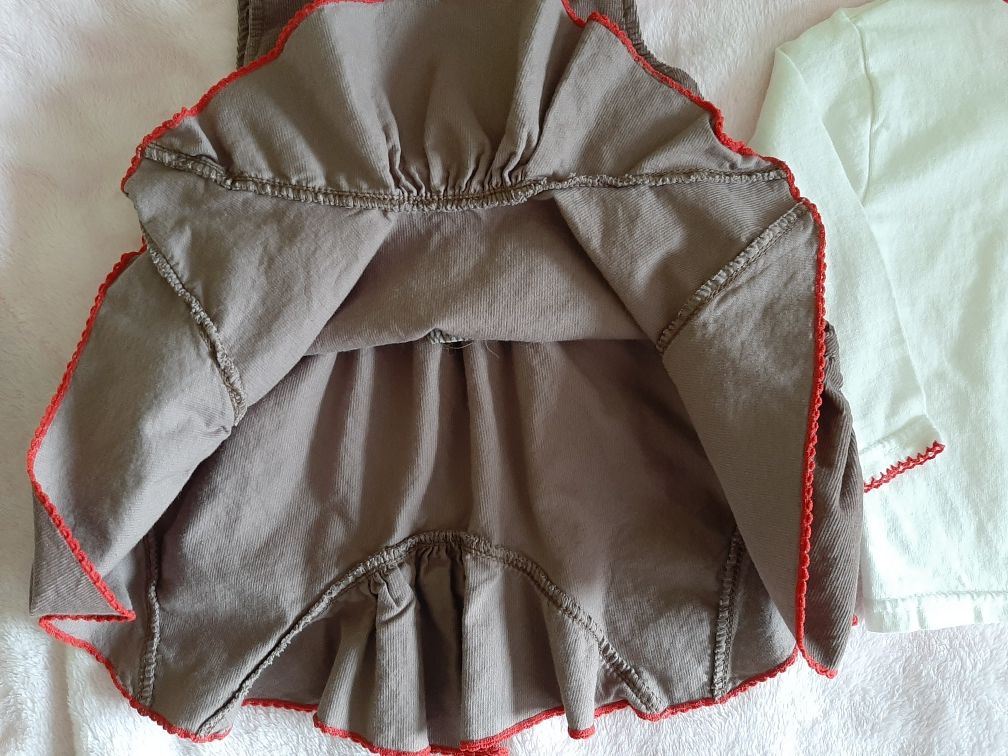 Sukienka elegancka, świąteczna, komplet Ohm&Emmy 9-12 m-cy,80 cm