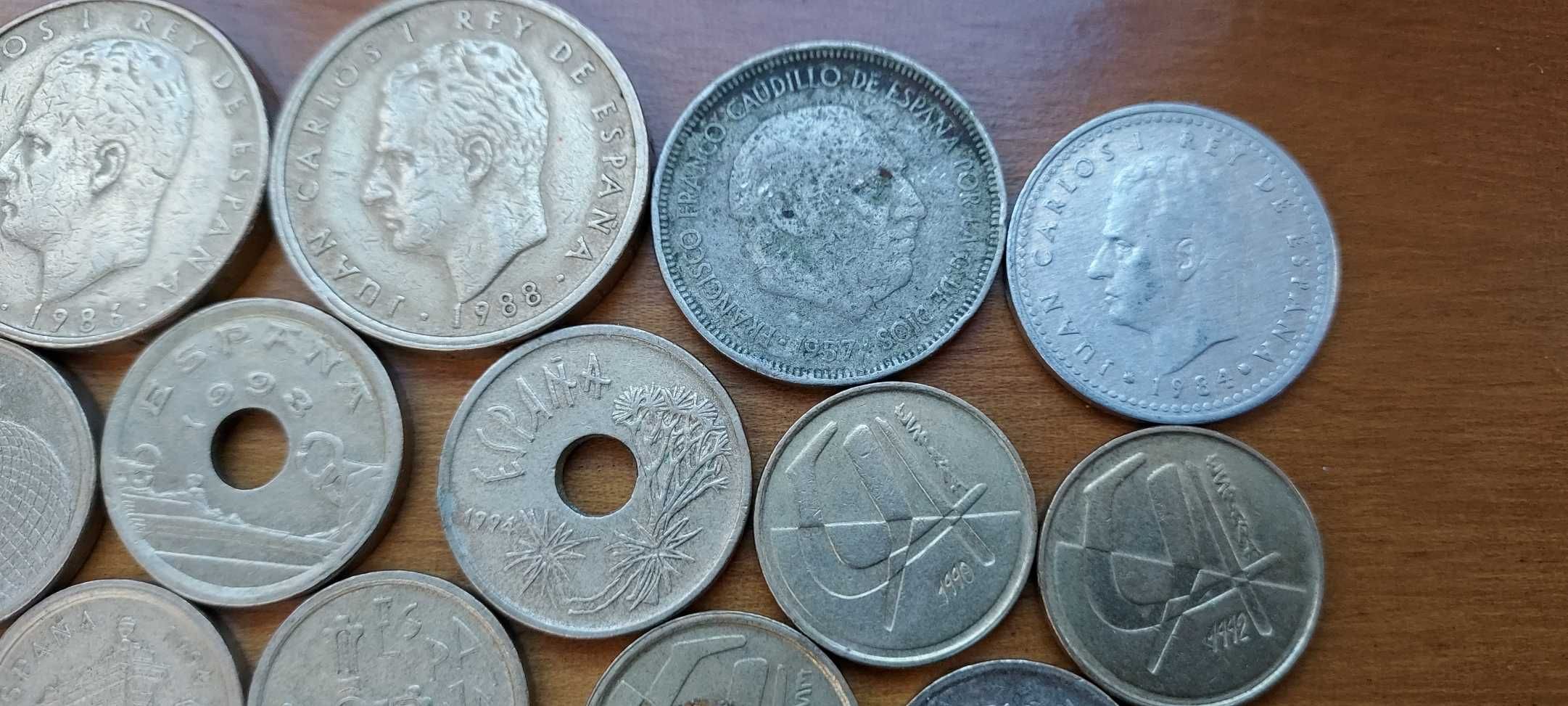 Lote de 18 moedas Espanha de 1867 até 1998