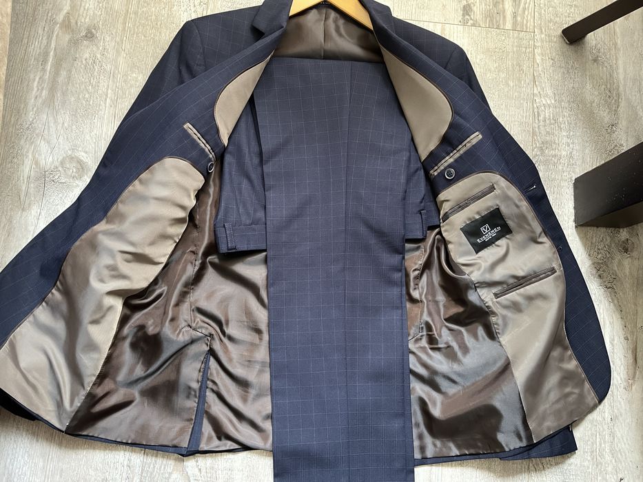 Garnitur męski Evenemen, dwuczęściowy, granat