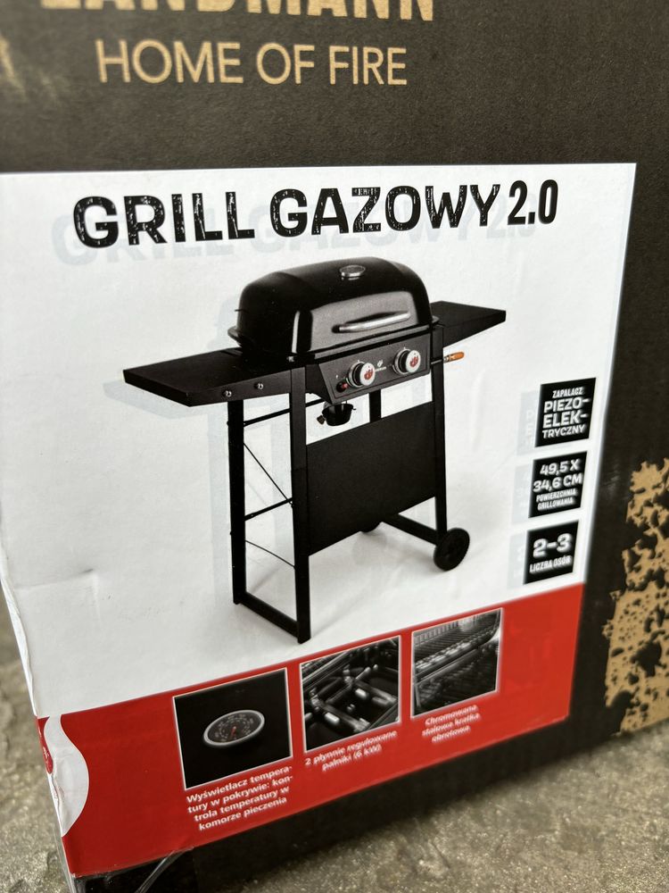 landmann grill gazowy 2.0 z rusztem emaliowanym