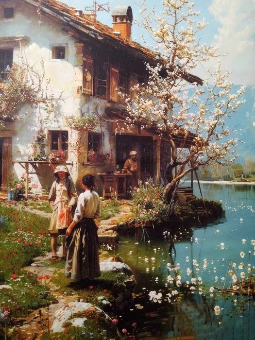 Idyllic Country Day" com Certif.de Autenticidade assinado pelo artista