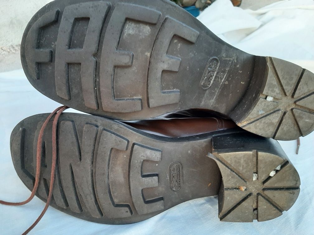 buty damskie brązowe, lakierki, za kostkę